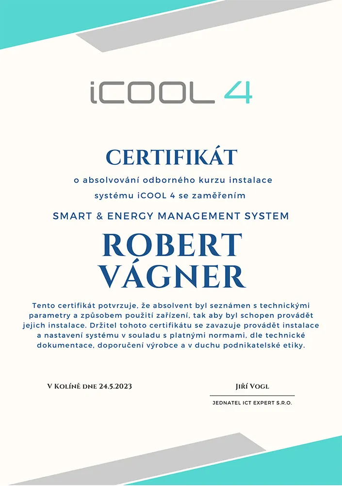 iCool certifikát