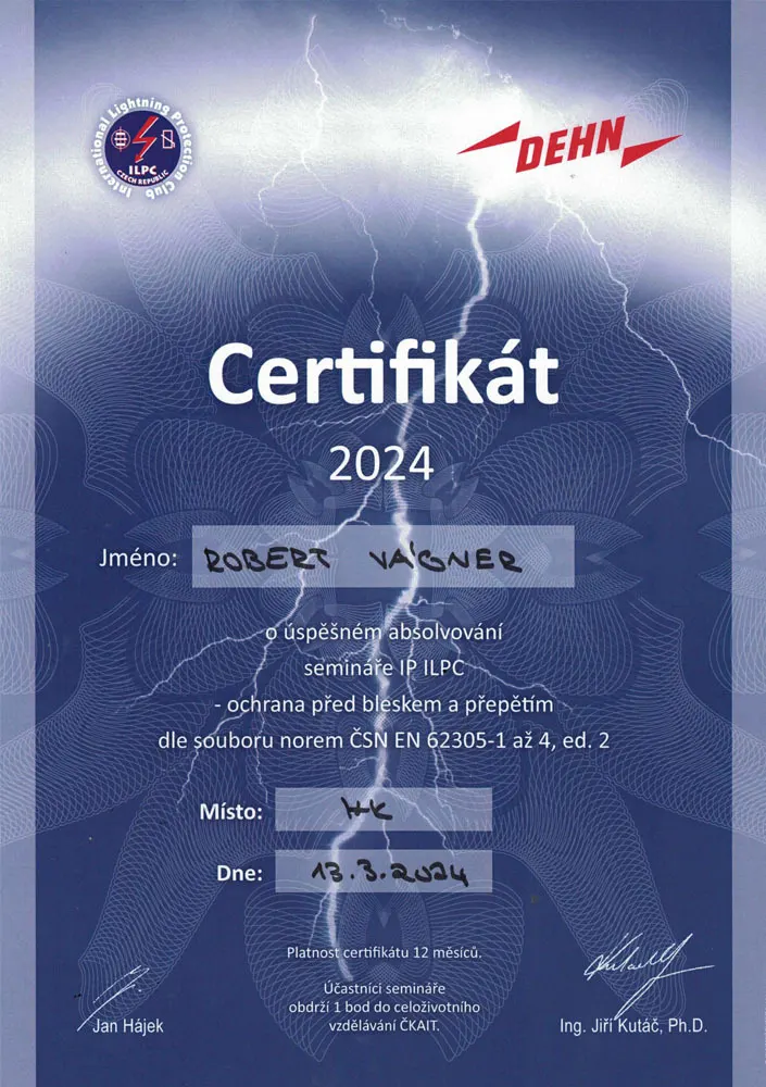 DEHN certifikát